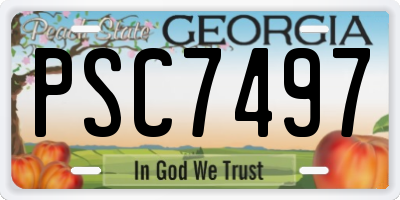 GA license plate PSC7497