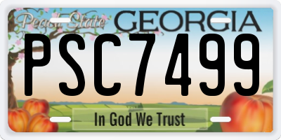 GA license plate PSC7499