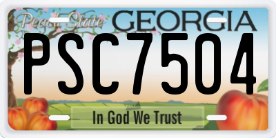 GA license plate PSC7504