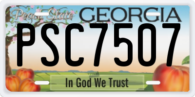 GA license plate PSC7507