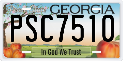 GA license plate PSC7510