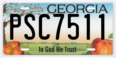 GA license plate PSC7511