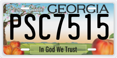 GA license plate PSC7515