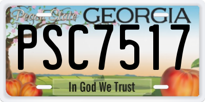GA license plate PSC7517