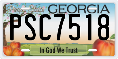 GA license plate PSC7518