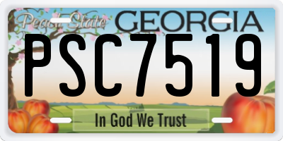 GA license plate PSC7519