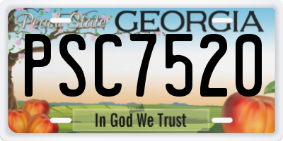 GA license plate PSC7520