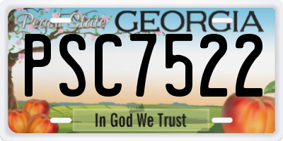 GA license plate PSC7522