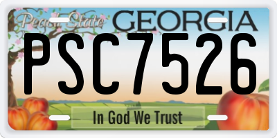 GA license plate PSC7526