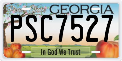 GA license plate PSC7527