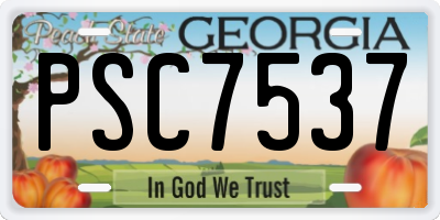 GA license plate PSC7537