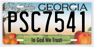 GA license plate PSC7541