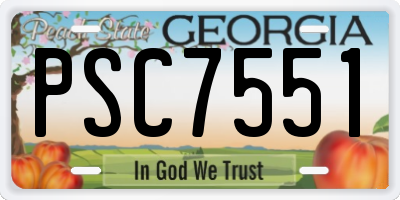 GA license plate PSC7551