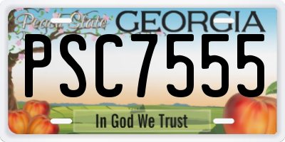 GA license plate PSC7555