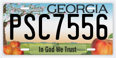 GA license plate PSC7556