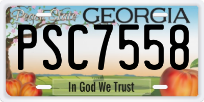 GA license plate PSC7558