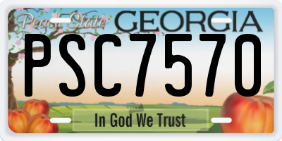 GA license plate PSC7570