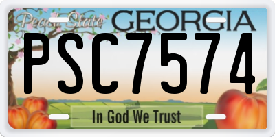 GA license plate PSC7574