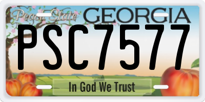 GA license plate PSC7577