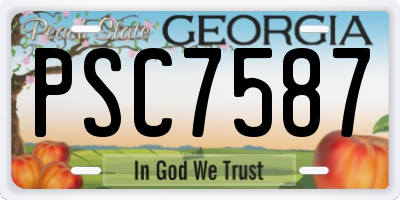 GA license plate PSC7587
