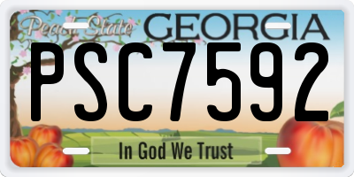 GA license plate PSC7592
