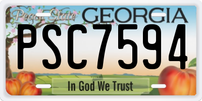 GA license plate PSC7594