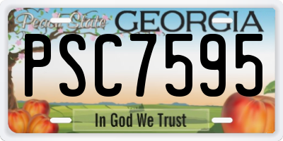 GA license plate PSC7595