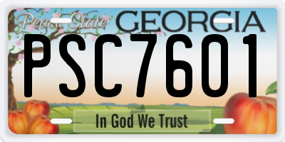 GA license plate PSC7601