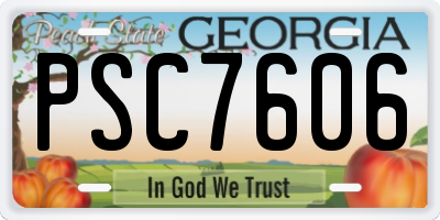 GA license plate PSC7606