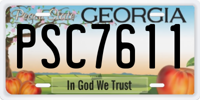 GA license plate PSC7611