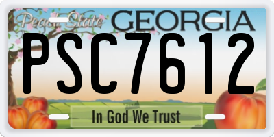 GA license plate PSC7612