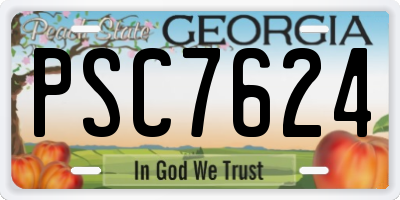 GA license plate PSC7624