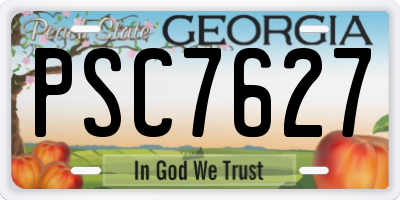 GA license plate PSC7627
