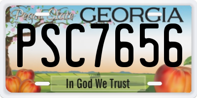GA license plate PSC7656