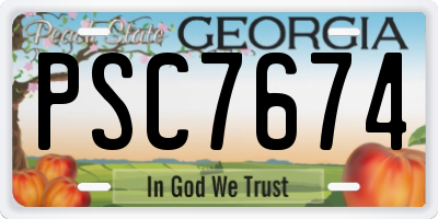 GA license plate PSC7674