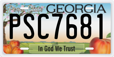 GA license plate PSC7681
