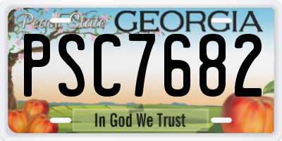 GA license plate PSC7682