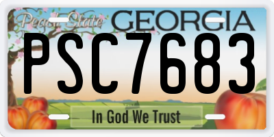 GA license plate PSC7683