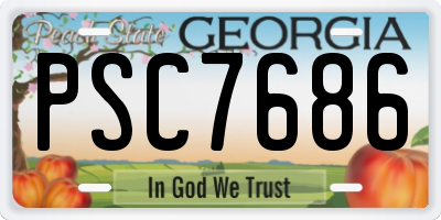 GA license plate PSC7686