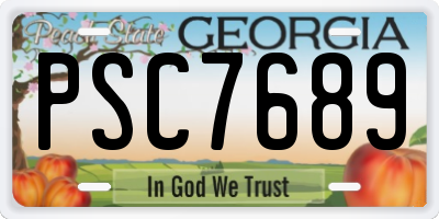 GA license plate PSC7689