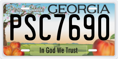 GA license plate PSC7690