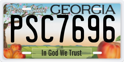 GA license plate PSC7696