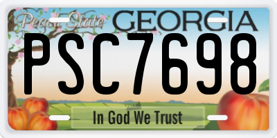 GA license plate PSC7698