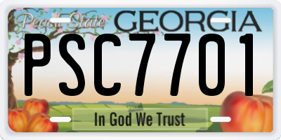 GA license plate PSC7701