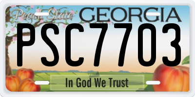GA license plate PSC7703