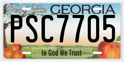 GA license plate PSC7705