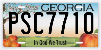 GA license plate PSC7710