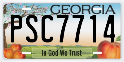 GA license plate PSC7714