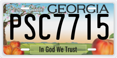GA license plate PSC7715