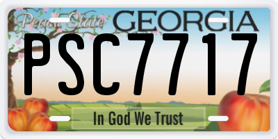 GA license plate PSC7717